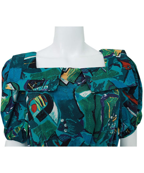 Retro Cassette Print Dress